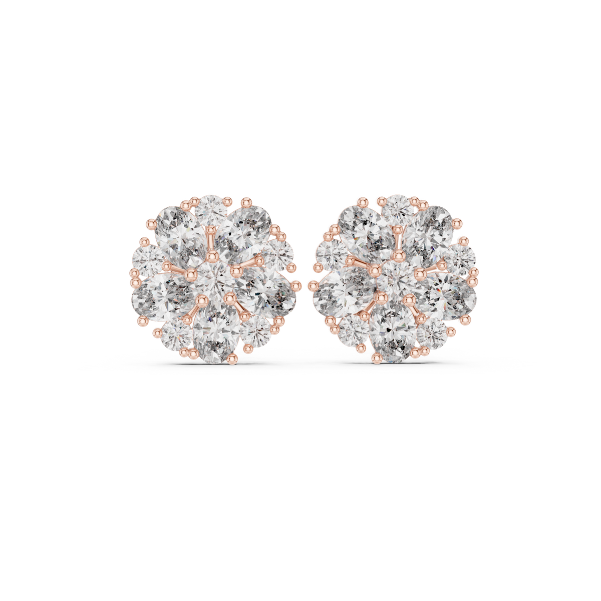 Avenyra Floral Diamond Bloom Studs