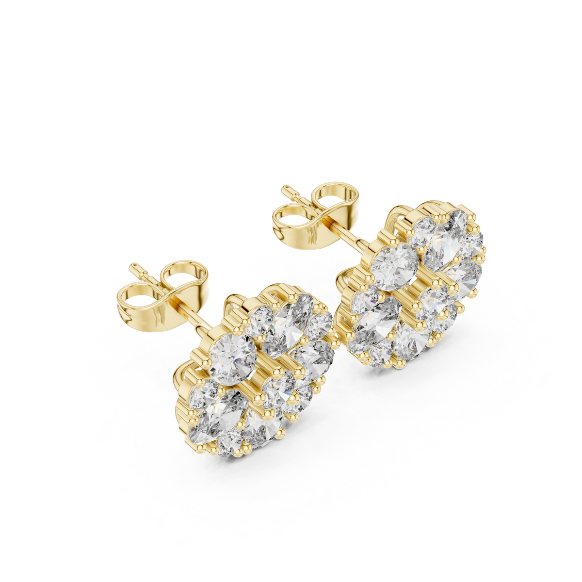 Avenyra Floral Diamond Bloom Studs