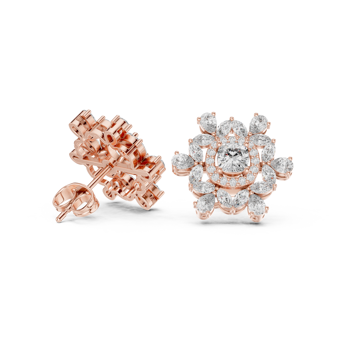 Virelune Floral Diamond Radiance Studs