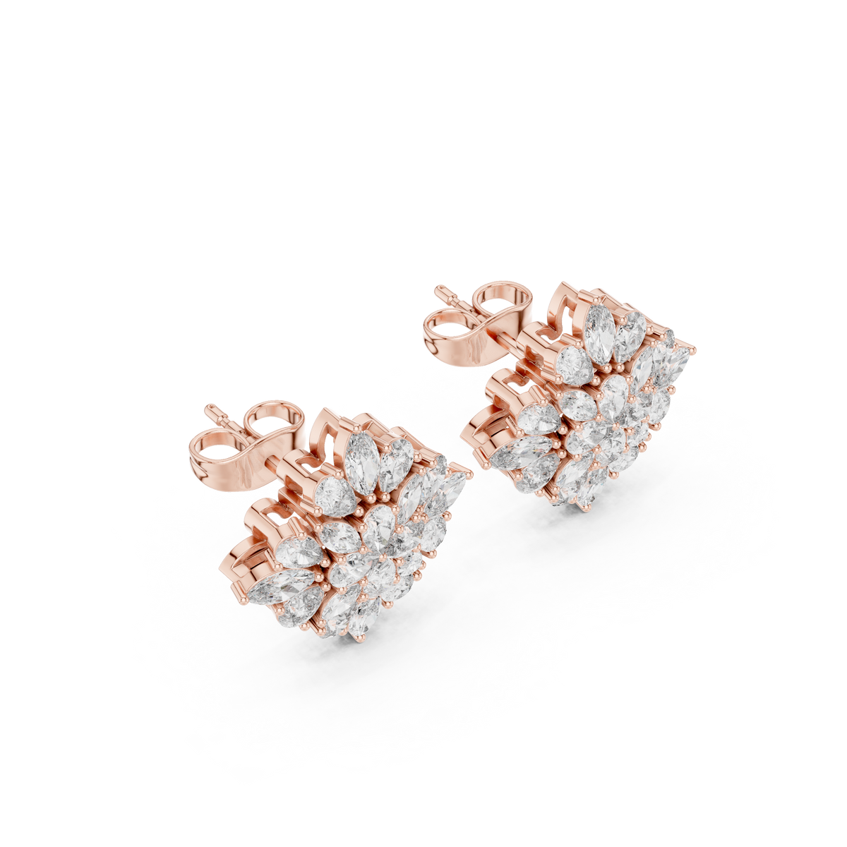Virellia Floral Diamond Bloom Studs
