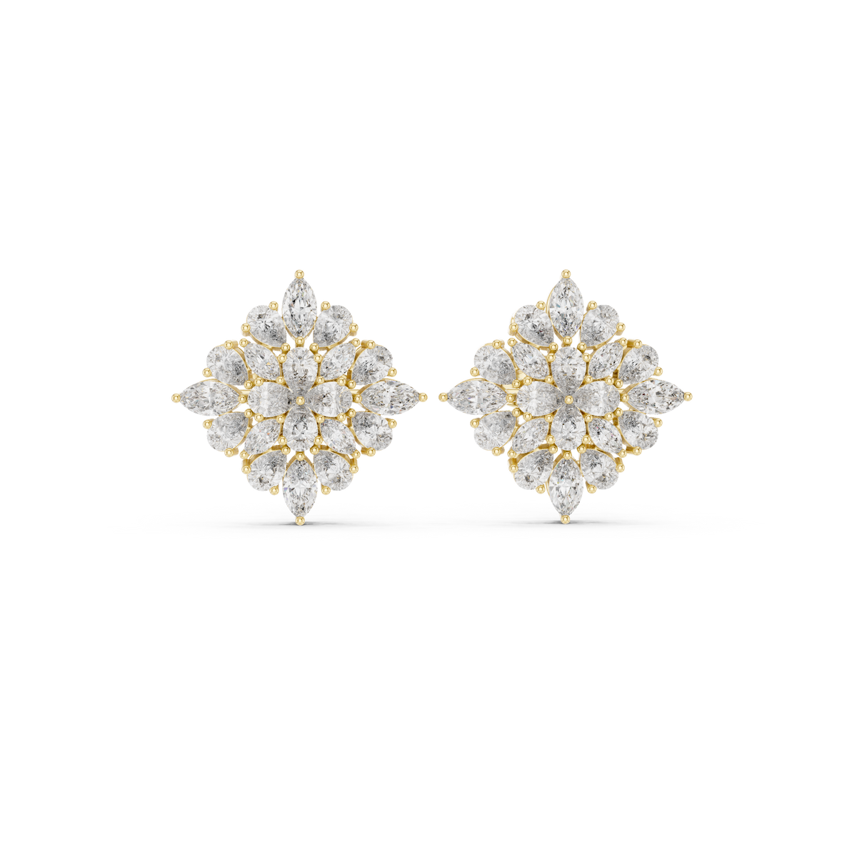 Virellia Floral Diamond Bloom Studs
