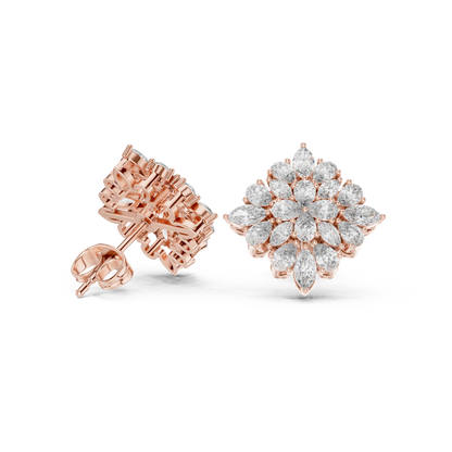 Virellia Floral Diamond Bloom Studs