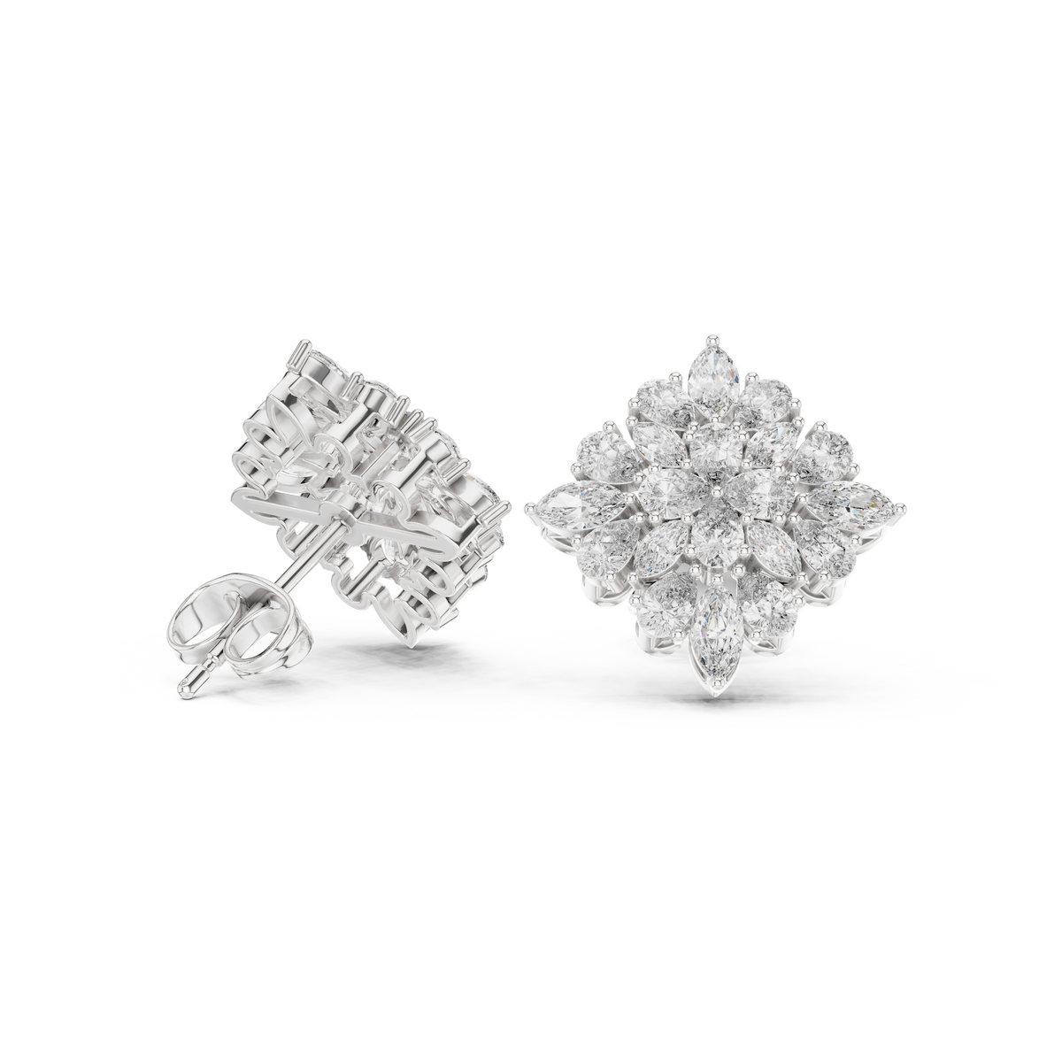 Virellia Floral Diamond Bloom Studs