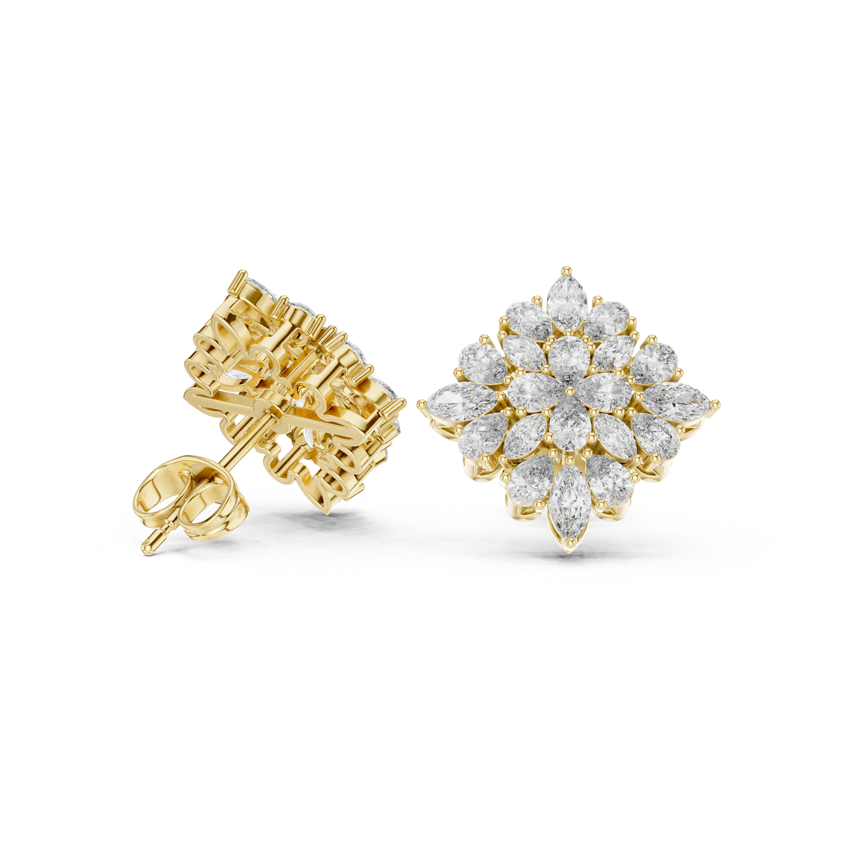 Virellia Floral Diamond Bloom Studs