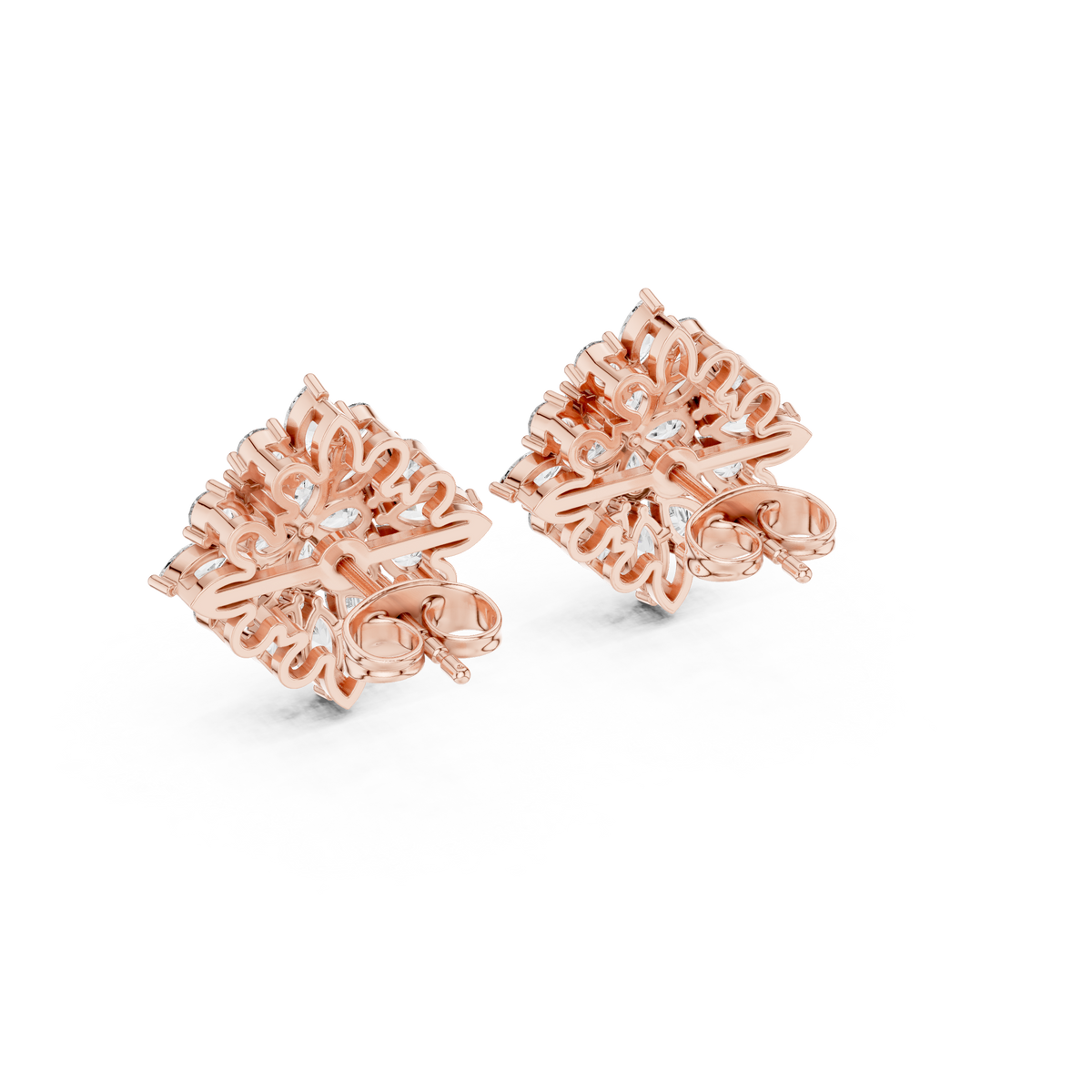 Virellia Floral Diamond Bloom Studs