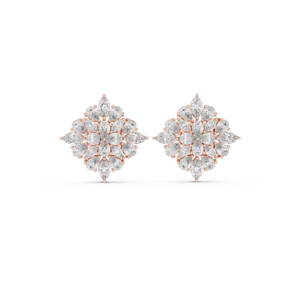 Virellia Floral Diamond Bloom Studs