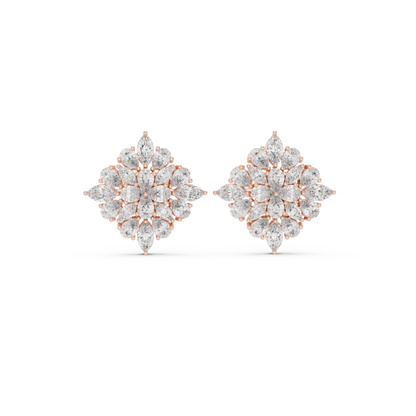 Virellia Floral Diamond Bloom Studs