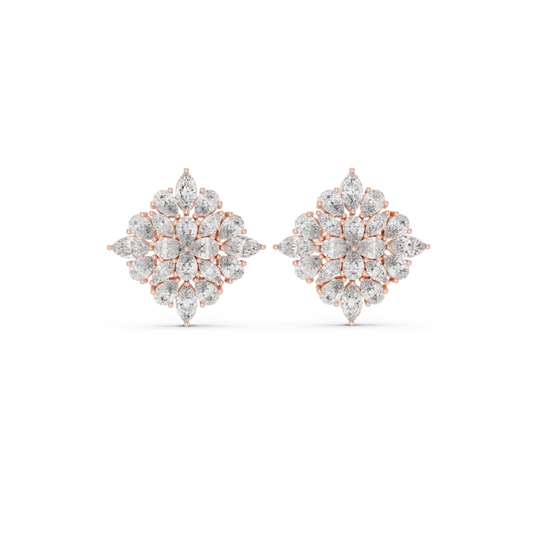Virellia Floral Diamond Bloom Studs