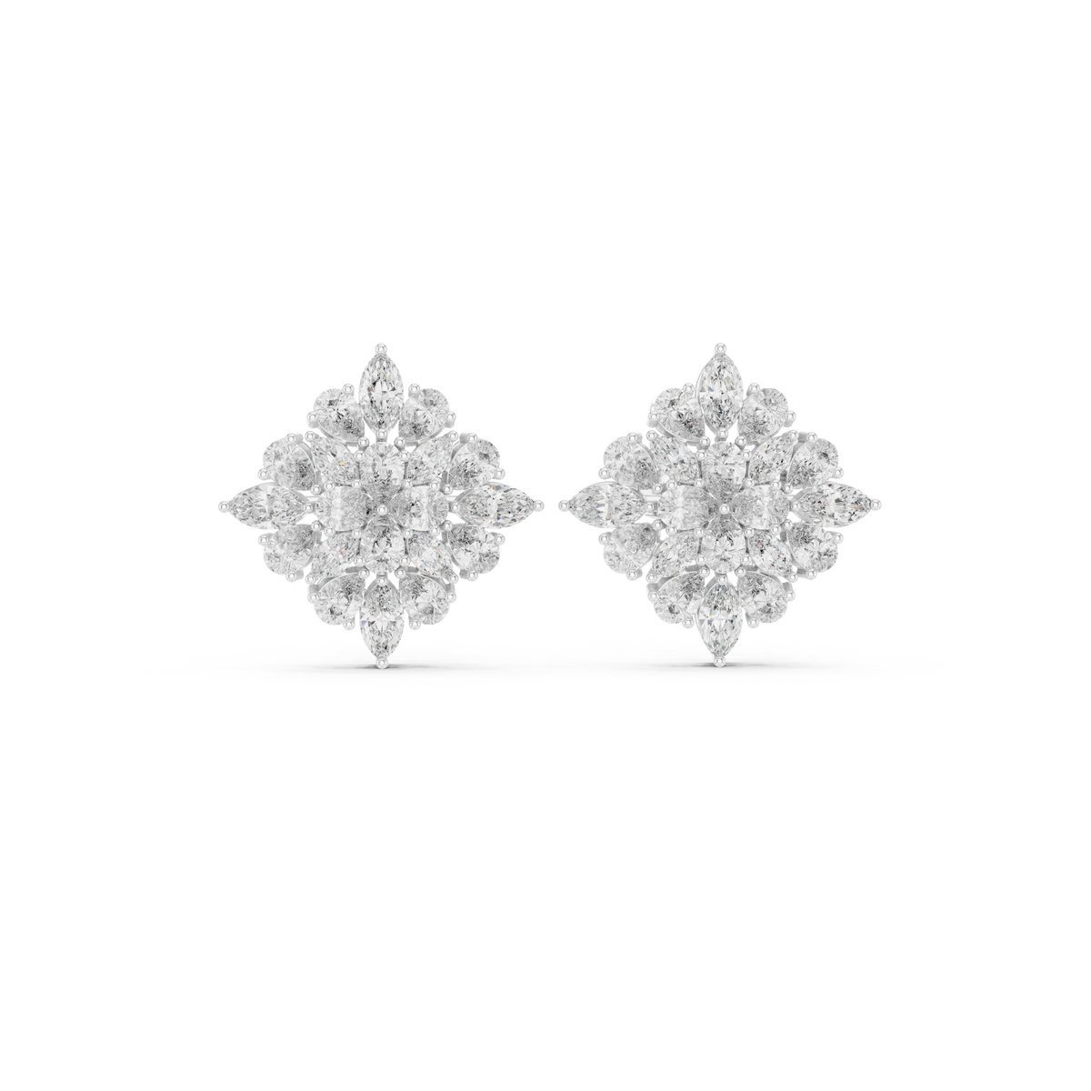 Virellia Floral Diamond Bloom Studs