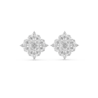 Virellia Floral Diamond Bloom Studs