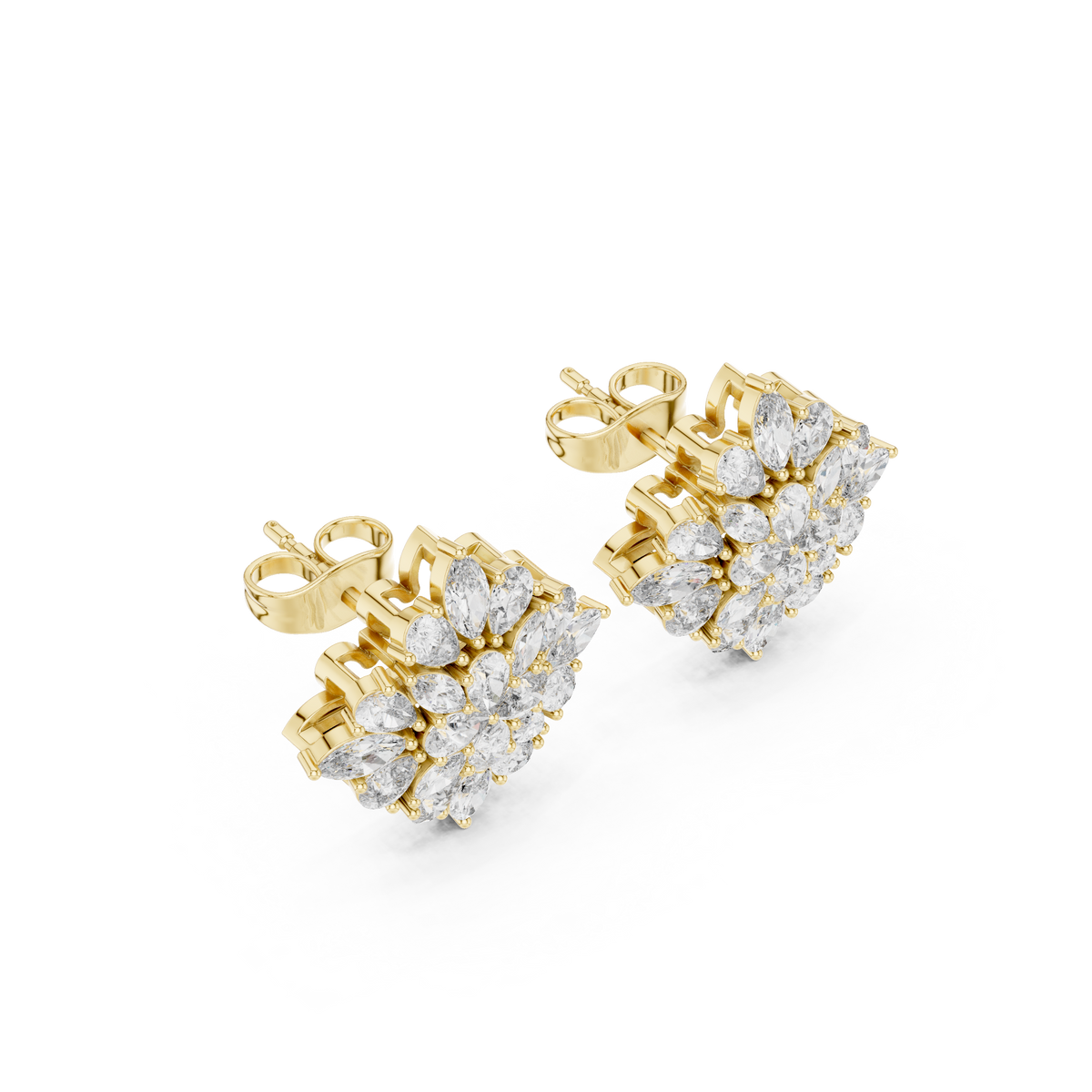 Virellia Floral Diamond Bloom Studs