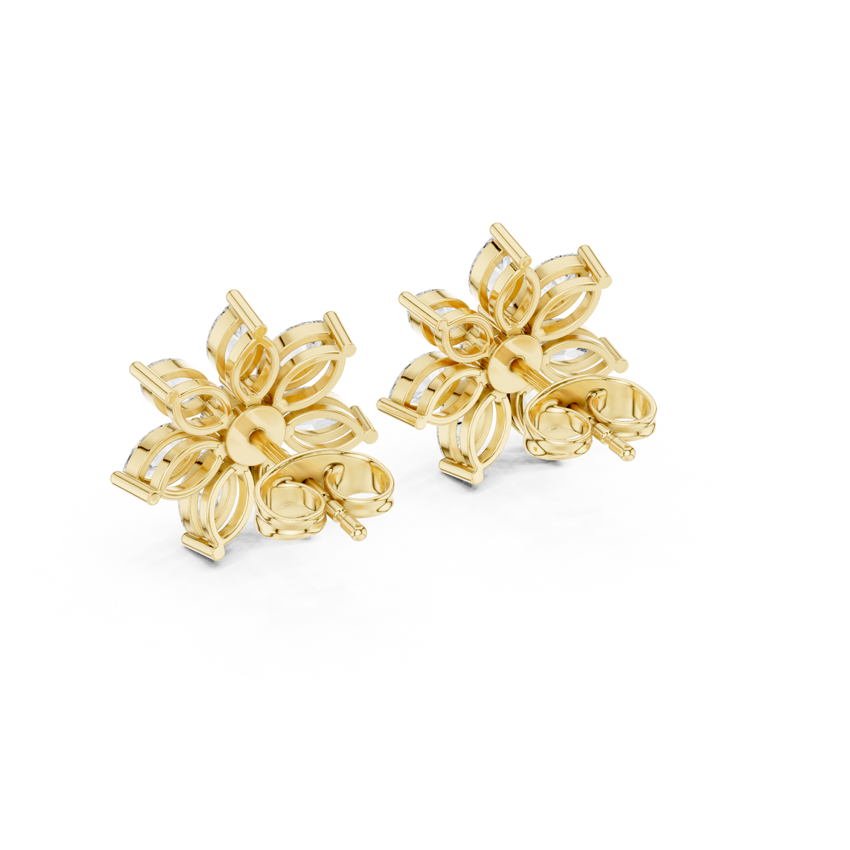 Elvanya Marquise Floral Diamond Studs