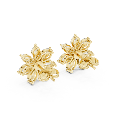 Elvanya Marquise Floral Diamond Studs