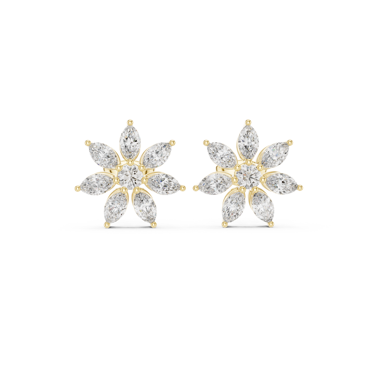 Elvanya Marquise Floral Diamond Studs