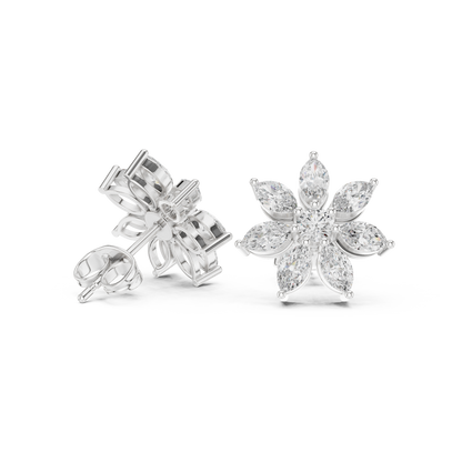Elvanya Marquise Floral Diamond Studs