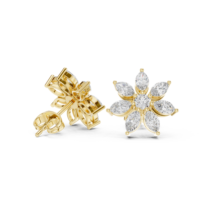 Elvanya Marquise Floral Diamond Studs
