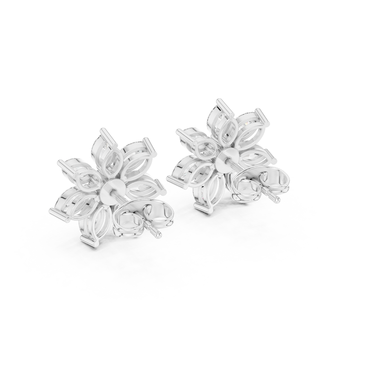 Elvanya Marquise Floral Diamond Studs