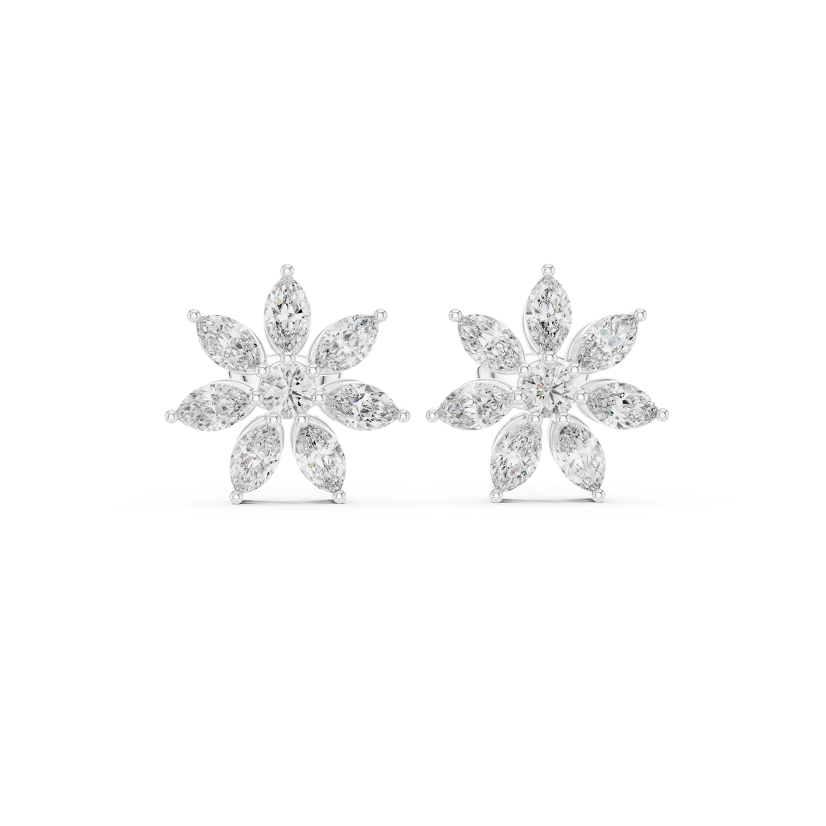 Elvanya Marquise Floral Diamond Studs