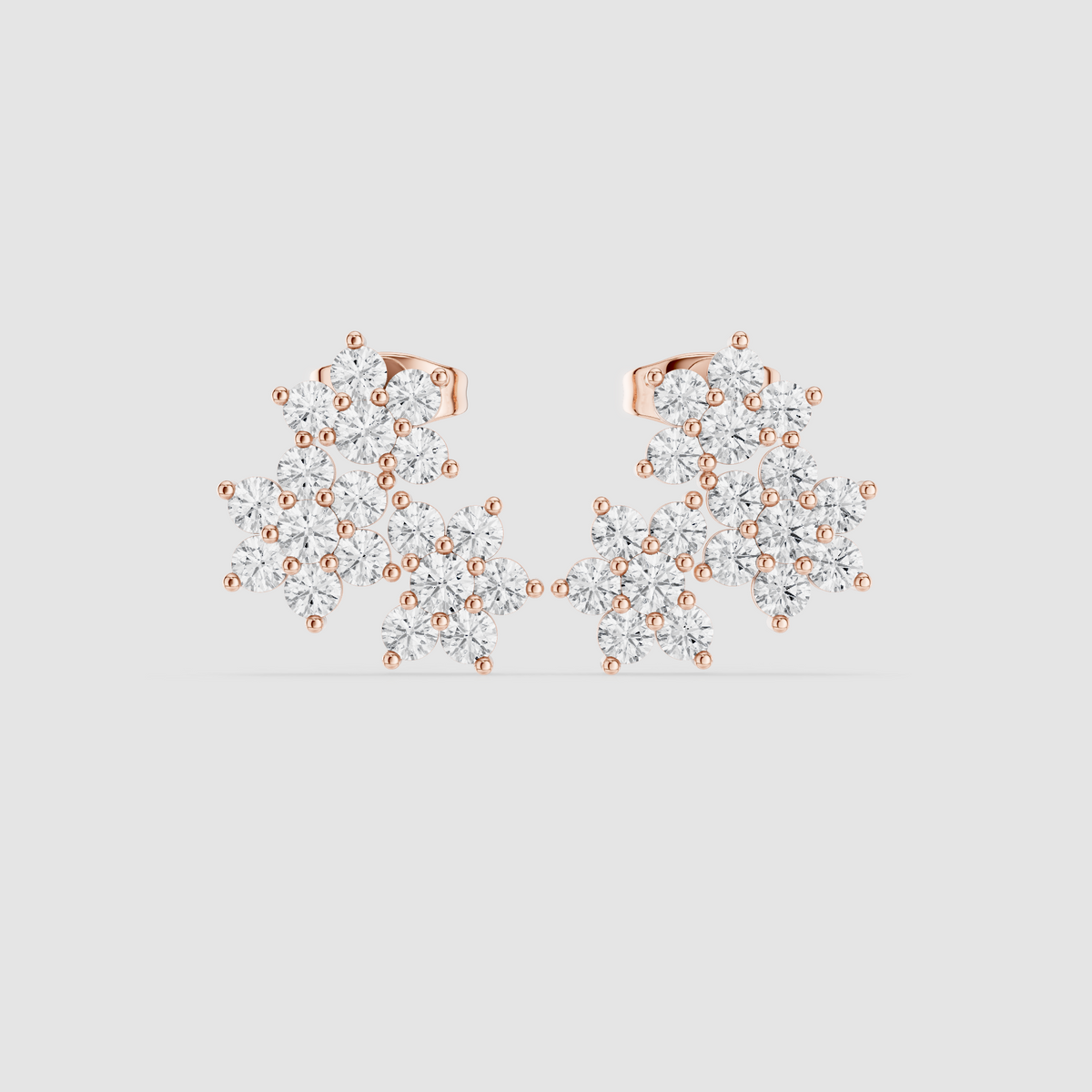 Elara Floral Cluster Diamond Studs