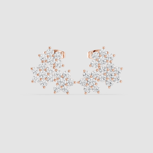 Elara Floral Cluster Diamond Studs