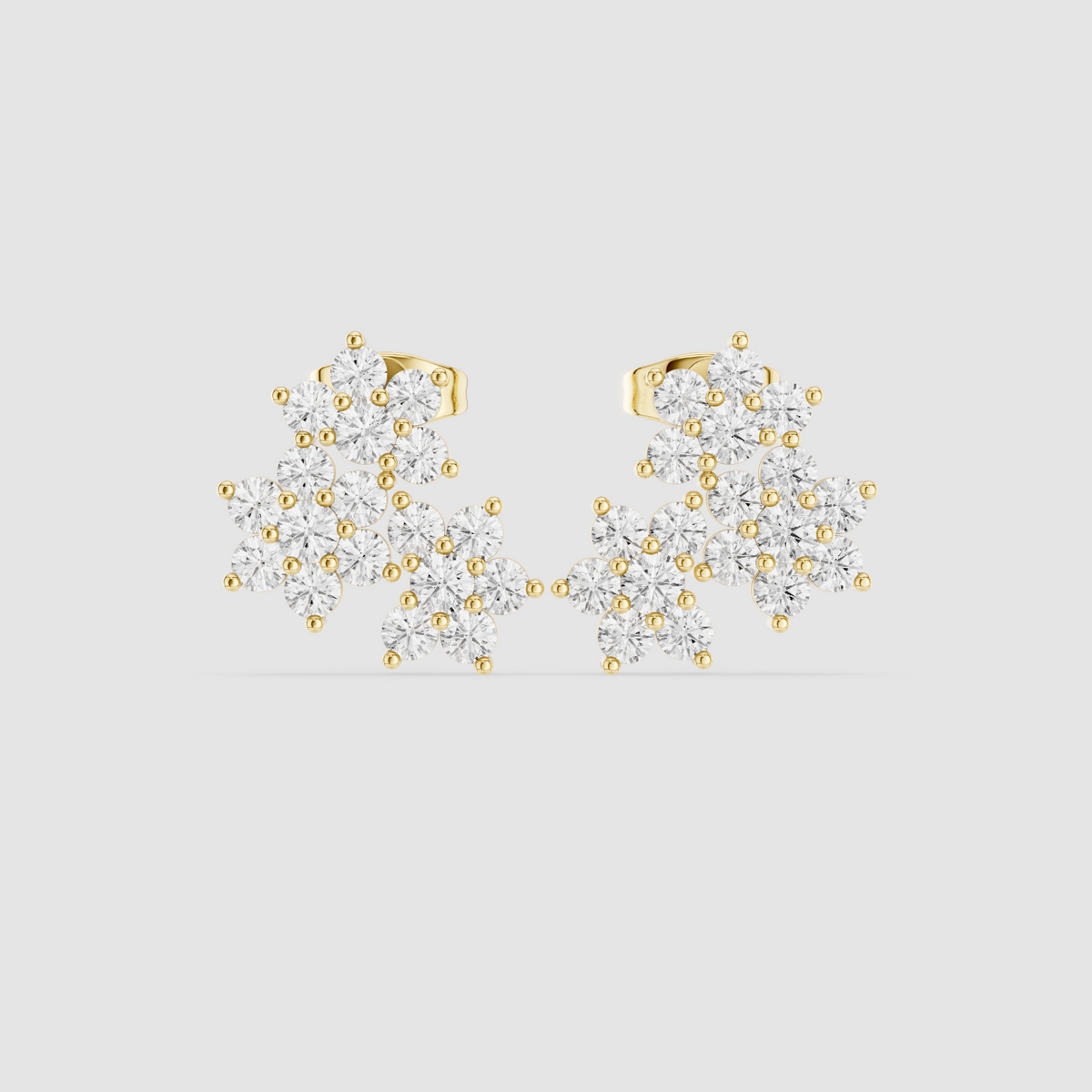 Elara Floral Cluster Diamond Studs