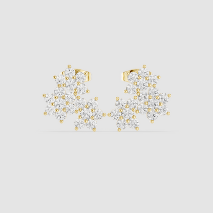 Elara Floral Cluster Diamond Studs
