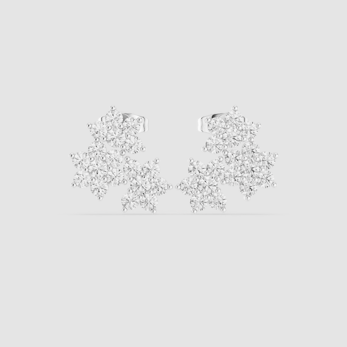 Elara Floral Cluster Diamond Studs