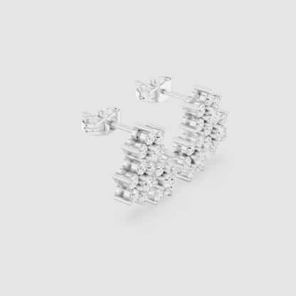 Elara Floral Cluster Diamond Studs