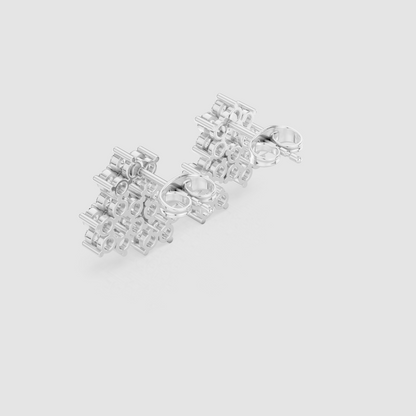 Elara Floral Cluster Diamond Studs
