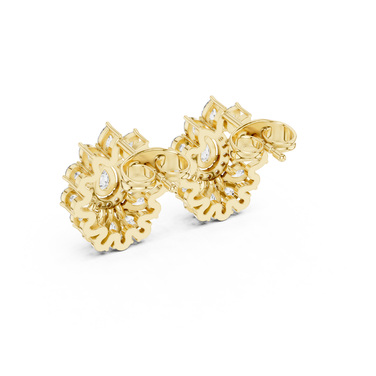 Liora Floral Pear Diamond Studs