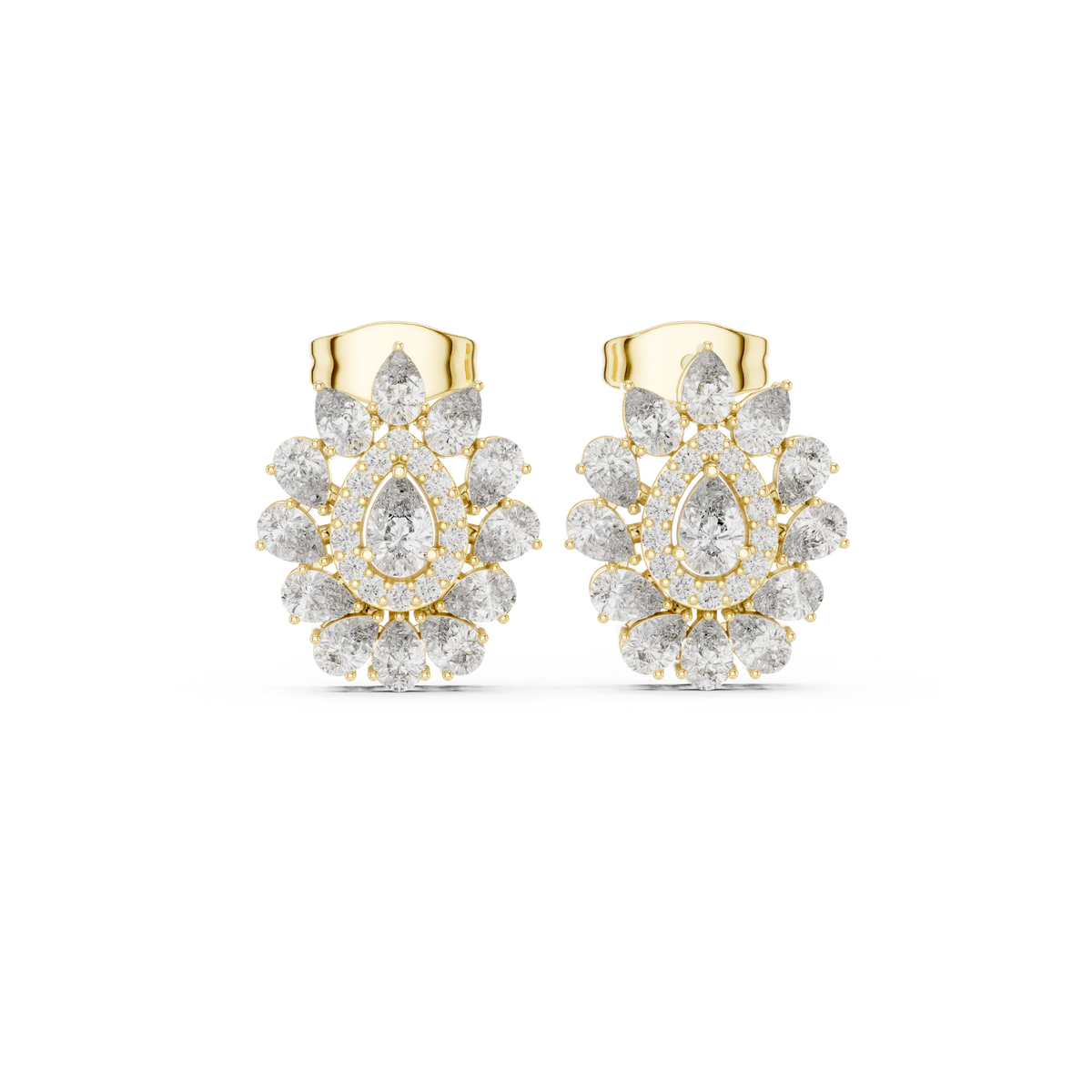 Liora Floral Pear Diamond Studs