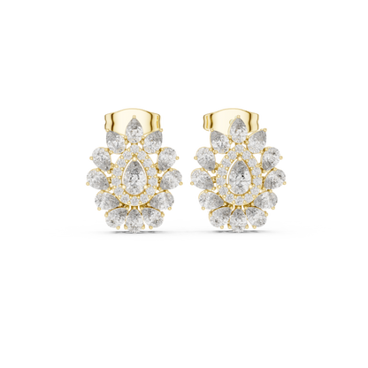 Liora Floral Pear Diamond Studs