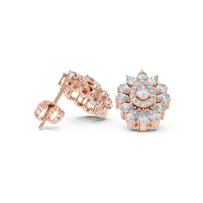 Liora Floral Pear Diamond Studs