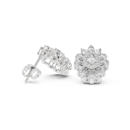 Liora Floral Pear Diamond Studs
