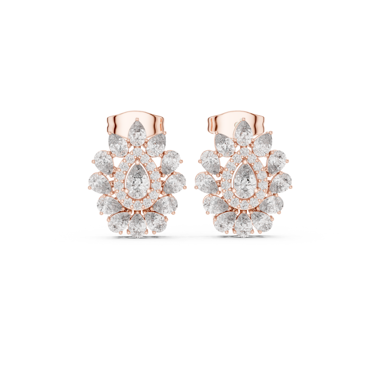 Liora Floral Pear Diamond Studs