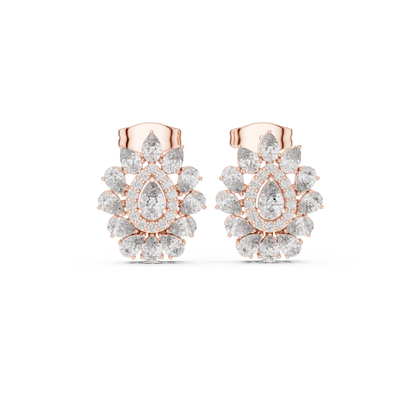 Liora Floral Pear Diamond Studs