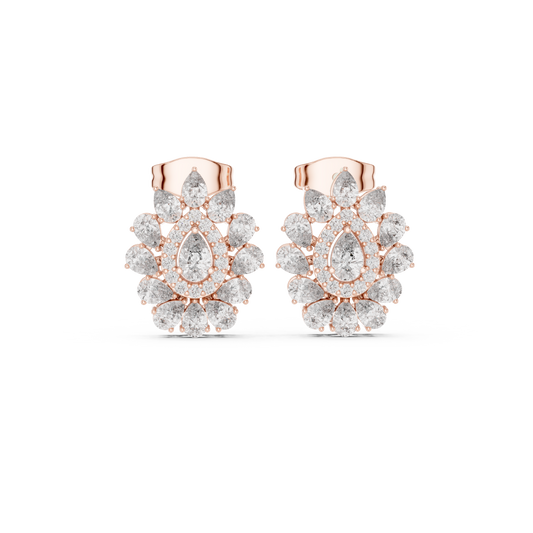 Liora Floral Pear Diamond Studs