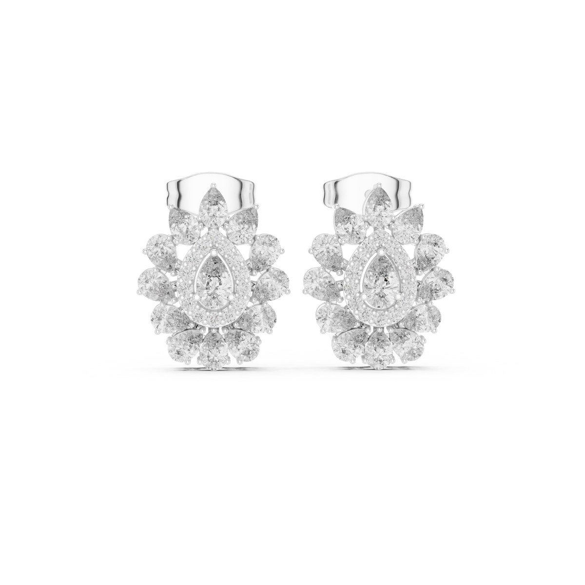 Liora Floral Pear Diamond Studs