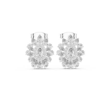 Liora Floral Pear Diamond Studs