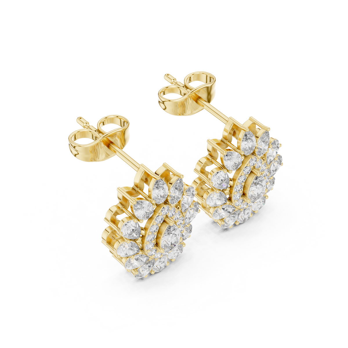 Liora Floral Pear Diamond Studs