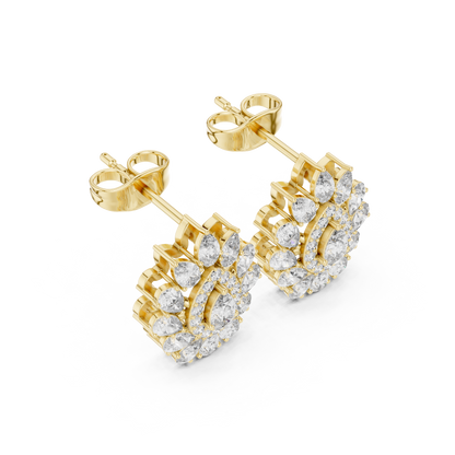 Liora Floral Pear Diamond Studs