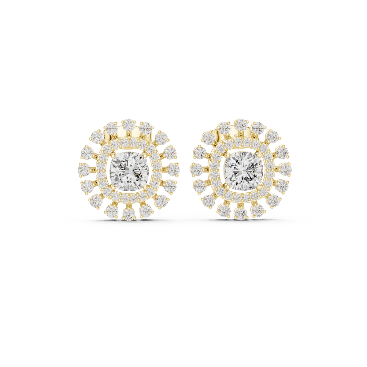 Elara Radiant Cushion Diamond Studs