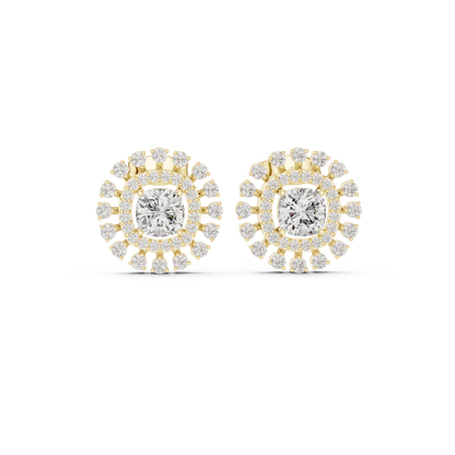Elara Radiant Cushion Diamond Studs