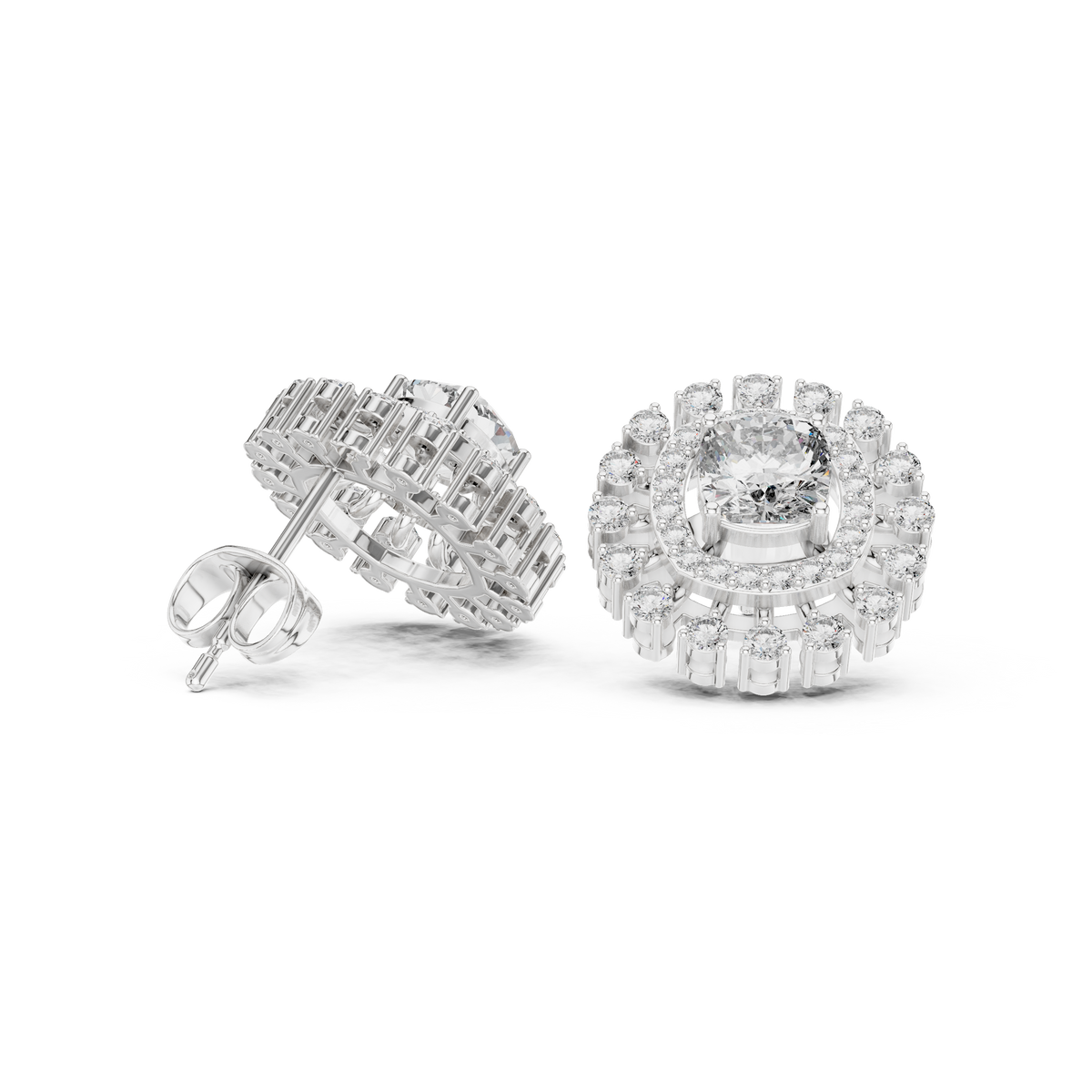 Elara Radiant Cushion Diamond Studs