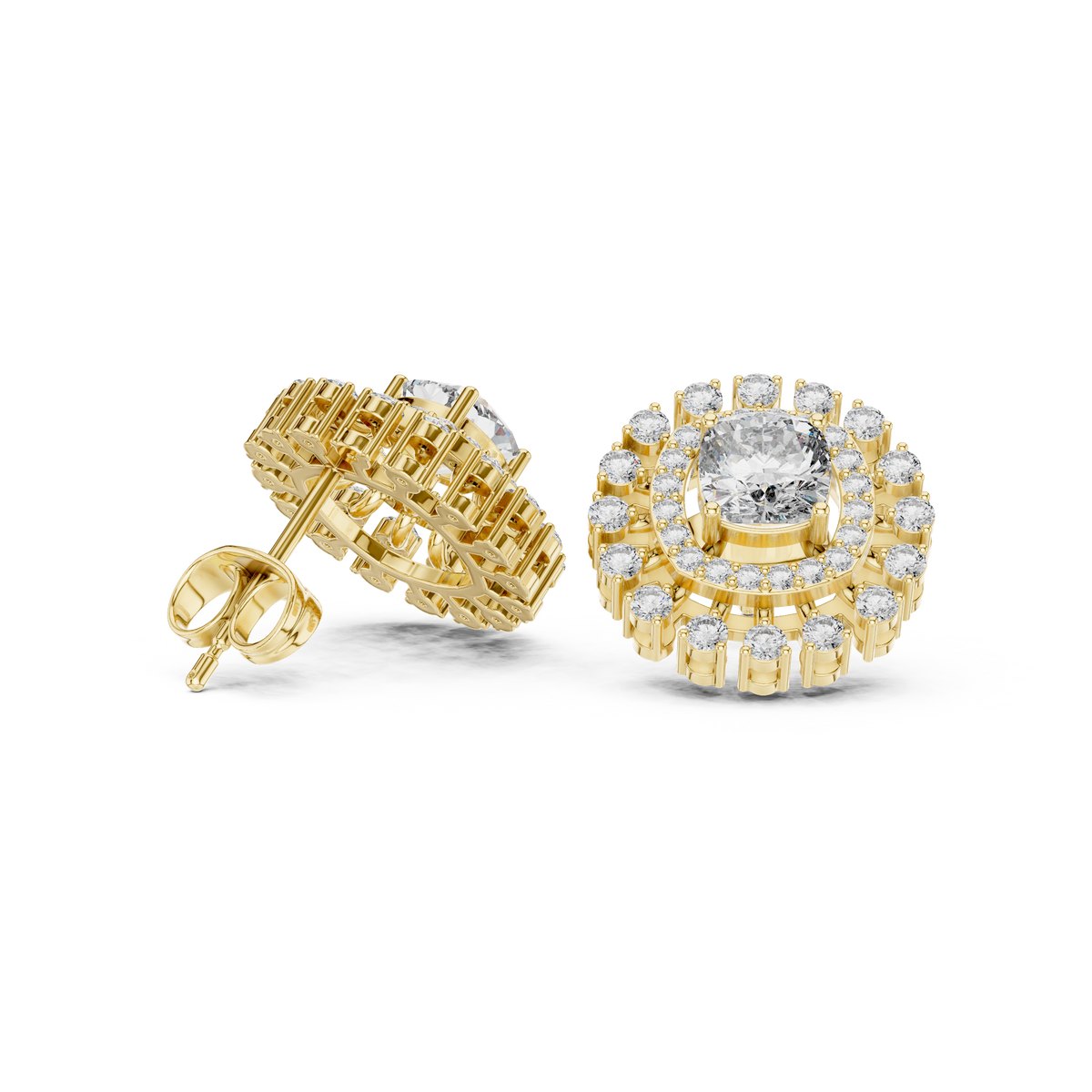 Elara Radiant Cushion Diamond Studs