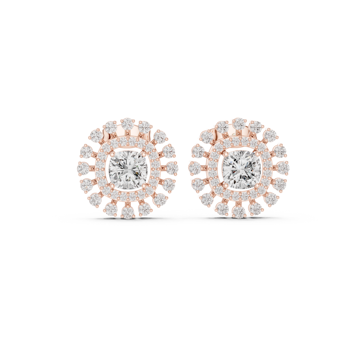 Elara Radiant Cushion Diamond Studs