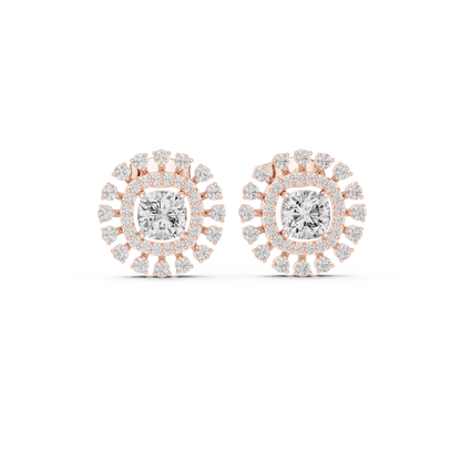 Elara Radiant Cushion Diamond Studs