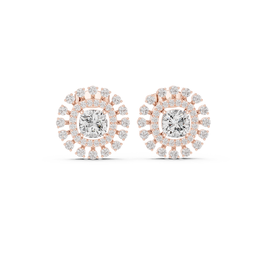 Elara Radiant Cushion Diamond Studs