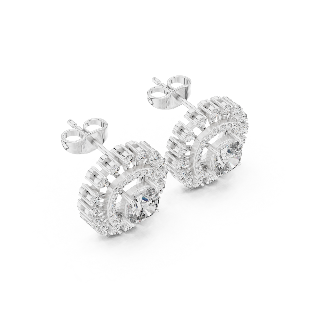 Elara Radiant Cushion Diamond Studs