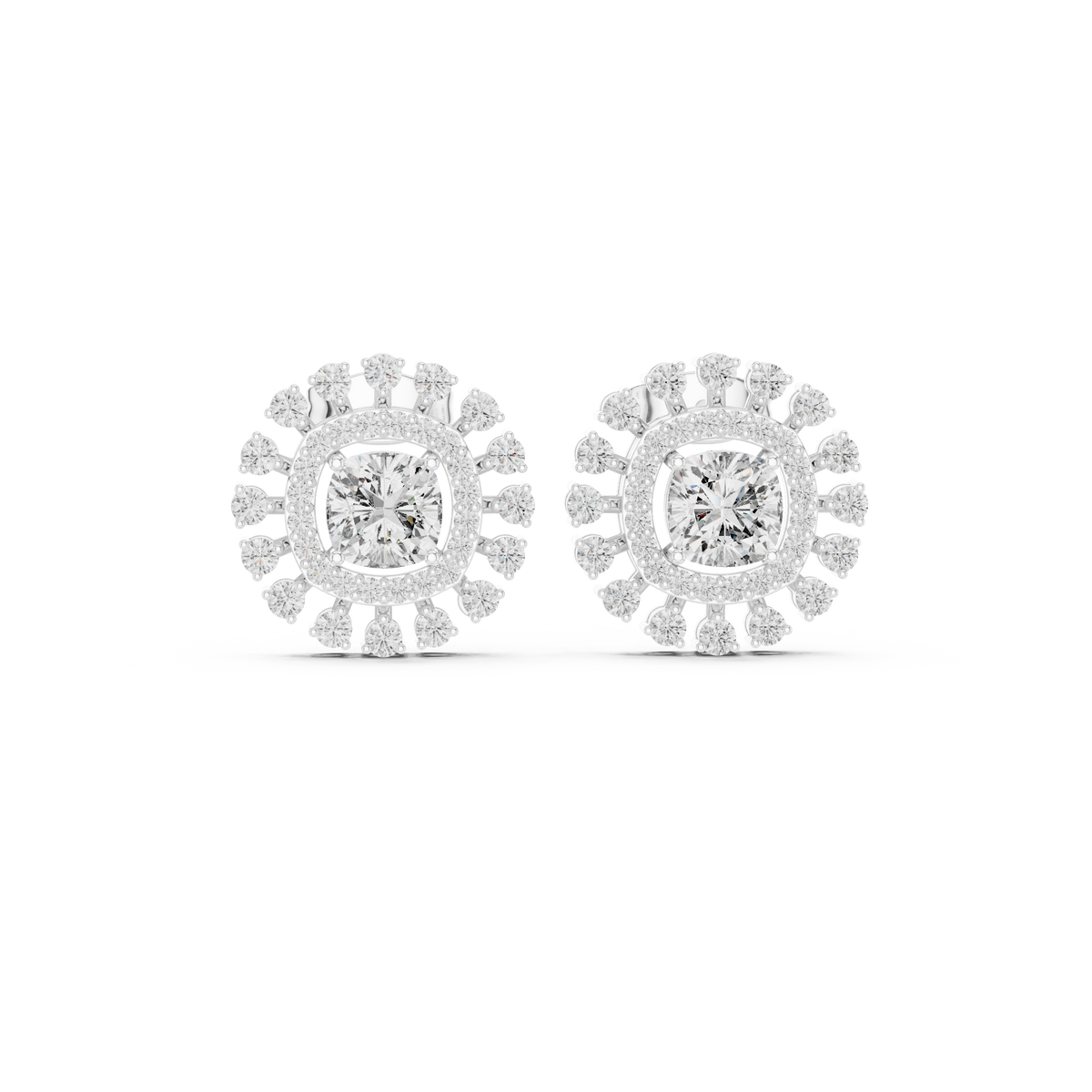 Elara Radiant Cushion Diamond Studs